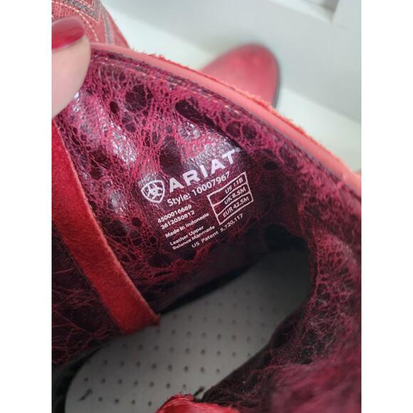 ARIAT Billie Unbridled Red Leather Western Cowgirl Boot - Women's 11B NEW - Picture 8 of 12